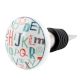Multicolor Alphabet Flat Ceramic Wine Bottle Stopper